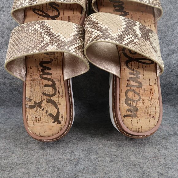 Sam Edelman Shoes Womens 7.5 Sandal Slides Platform Casual Snake Double Strap - Picture 9 of 14